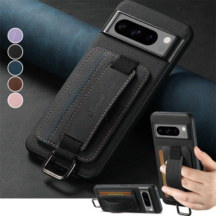 适用谷歌pixel8/7/6 Pro手机壳磁吸pixel7A/6A插卡包保护壳后盖皮套单插卡松紧带支架商务男女新款