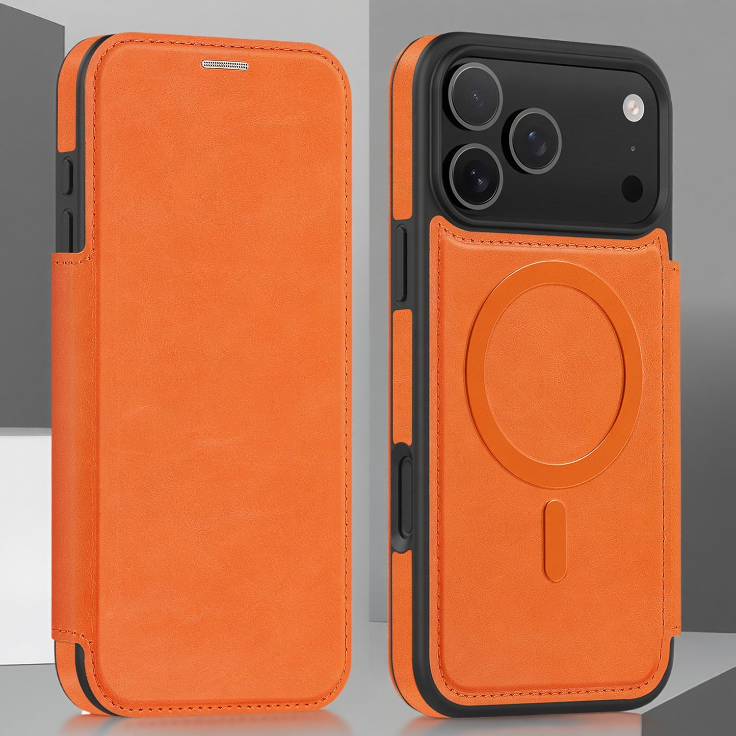 适用于iPhone17/16/15/14/13/12 pro max手机壳翻盖苹果16/15/14 plus保护壳iPhone air/16E磁吸充电款皮套