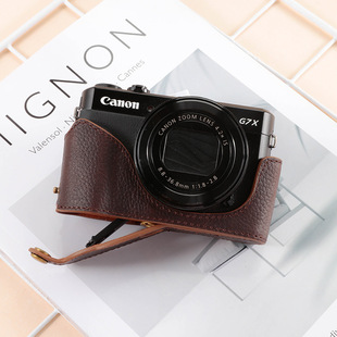 G5X G7X Mark2 Mark 真皮半套可拆换电 摩士奇适用于佳能g7x2相机包 iii G1X3