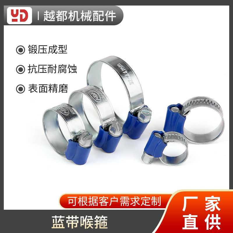 蓝带喉箍不锈钢抱箍强力消防水带卡箍水管气管夹卡扣接头直销