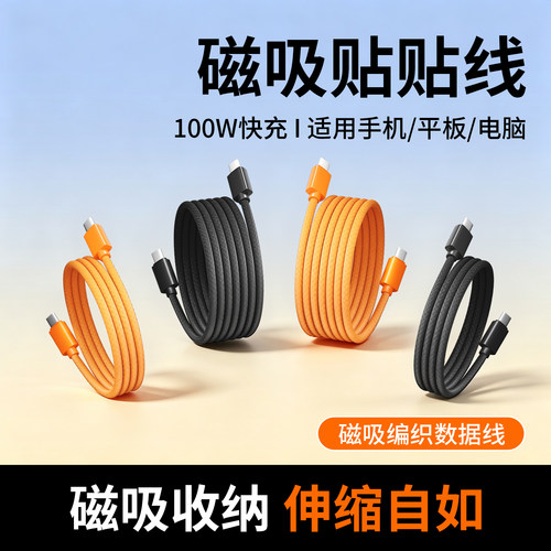 磁吸双Type-CPD100W快充数据线