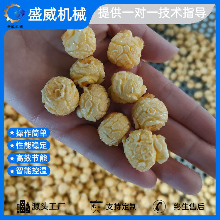 球形玉米花加工流水线爆米花加工设备蛋黄芝士爆米花膨化加工设备