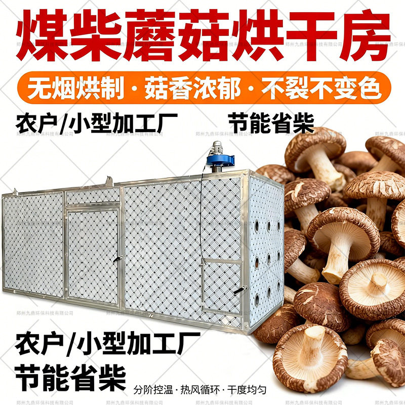 大型煤柴两用烘干房蘑菇豆角姜片食用菌农产品控温烘房