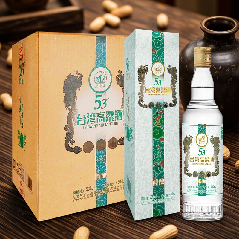 阿嵔山53度清香型台湾高粱酒整箱六瓶装纯粮食固态法白酒口粮酒水