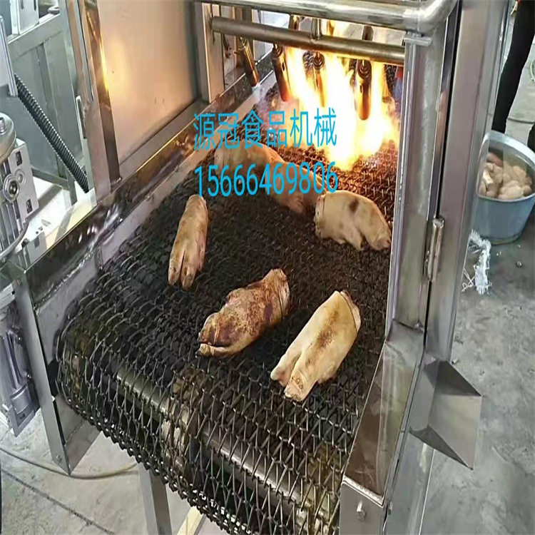 厂家供应猪皮烧毛机不锈钢鸡翅液化气燎毛机输送式猪脚羊蹄脱毛机
