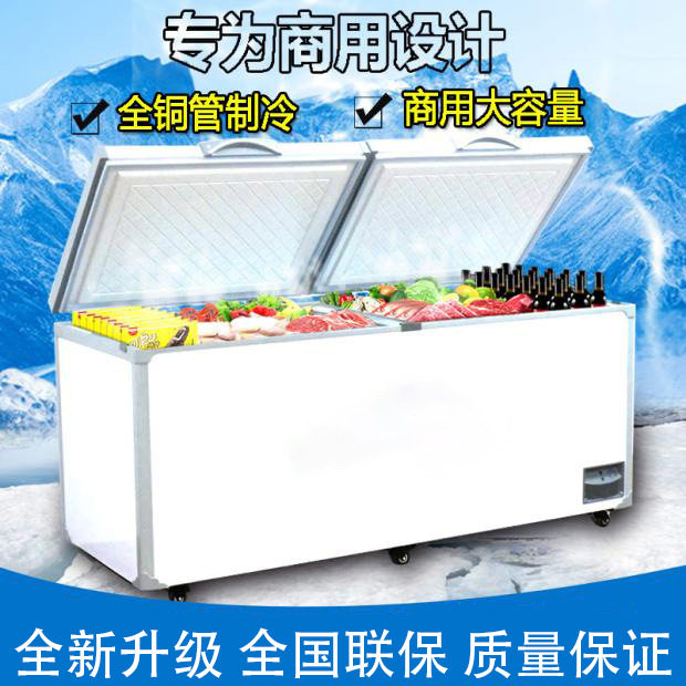 卧式冷藏柜商用大容量冰柜家用冰箱冷冻保鲜双温铜管卧柜