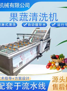 预制菜加工设备 果蔬清洗机多功能大枣辣椒气泡喷淋清洗机 洗菜机