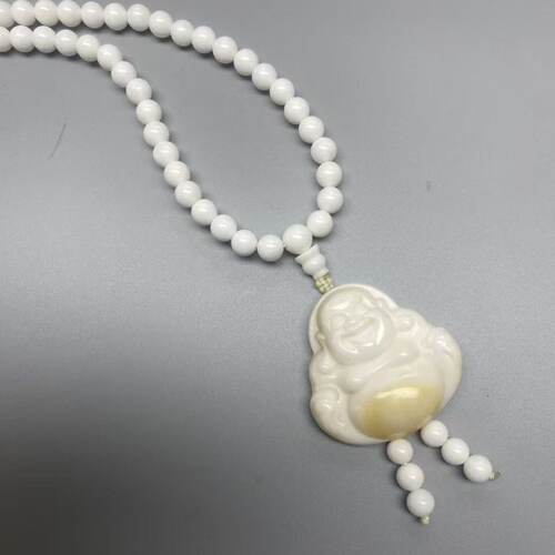 天然白砗磲佛公吊坠有机宝石