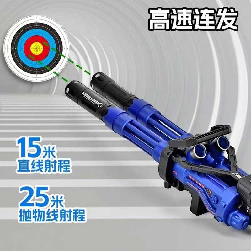 坚峰大号双管玩具模型机械鸡电动吃互动男孩户外加特林新款