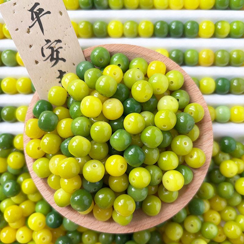 白玉菩提根散珠小柑橘苹果圆diy手饰手串配件文玩手链串珠图片