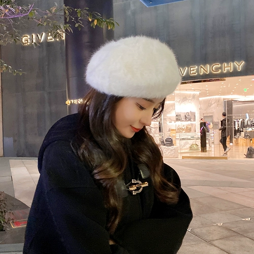 Овощность сталкивается с маленьким кроличьим мао -баори для женского зимнего корейского ретро -художника шляпы