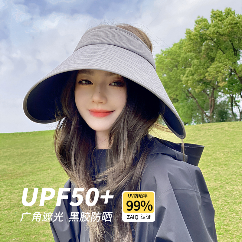 OVANCY黑胶防晒帽防紫外线全脸遮阳空顶蛋卷灯罩帽户外登山太阳帽