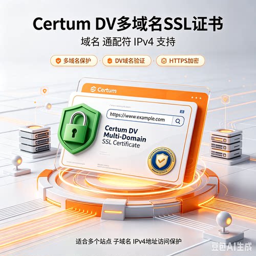 Certum DV多域名SSL证书支持域名通配符IPv4多站点HTTPS加密TLS