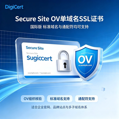 DigiCert Secure Site OV单域名SSL证书国际版标准域名通配符加密