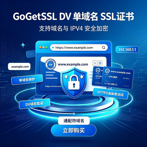 GoGetSSL DV单域名SSL证书支持IPv4网 HTTPS安全加密安装配置服务