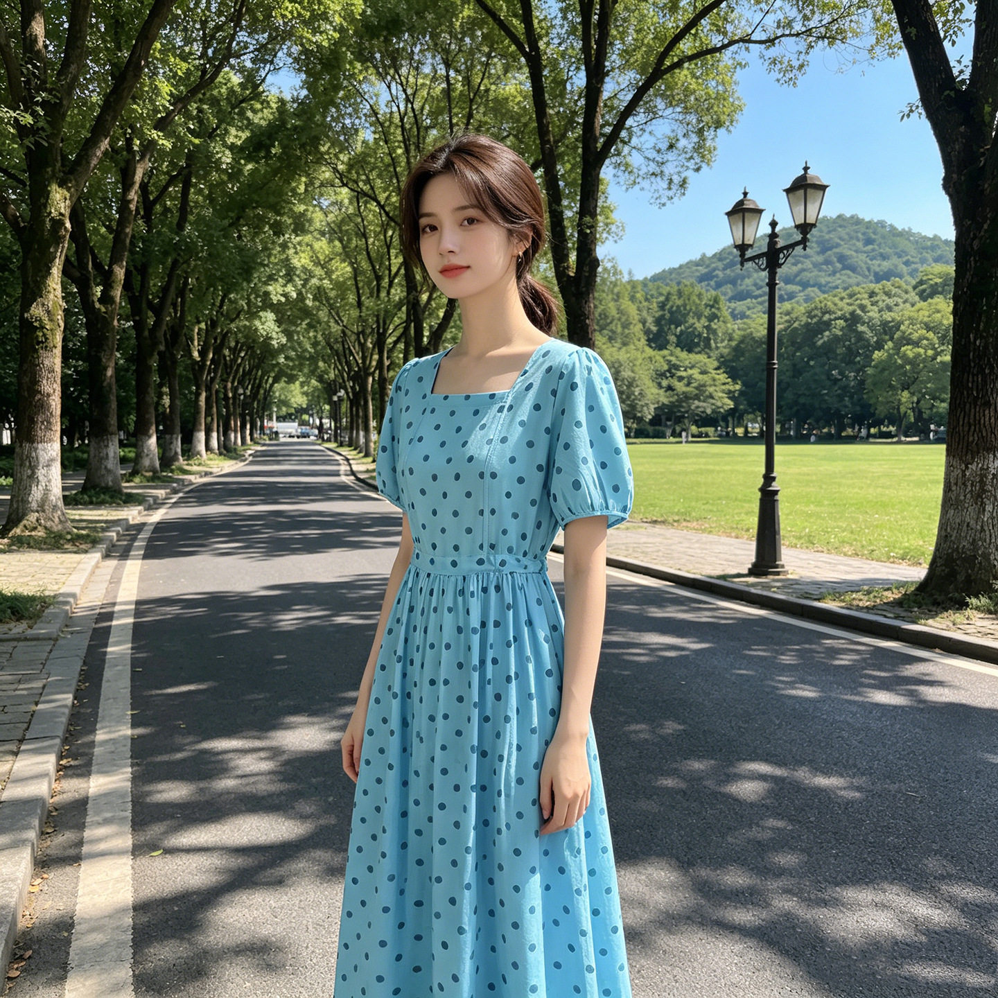 夏季新款棉绸连衣裙大码亲肤显瘦居家外穿舒适人造棉女士法式长裙