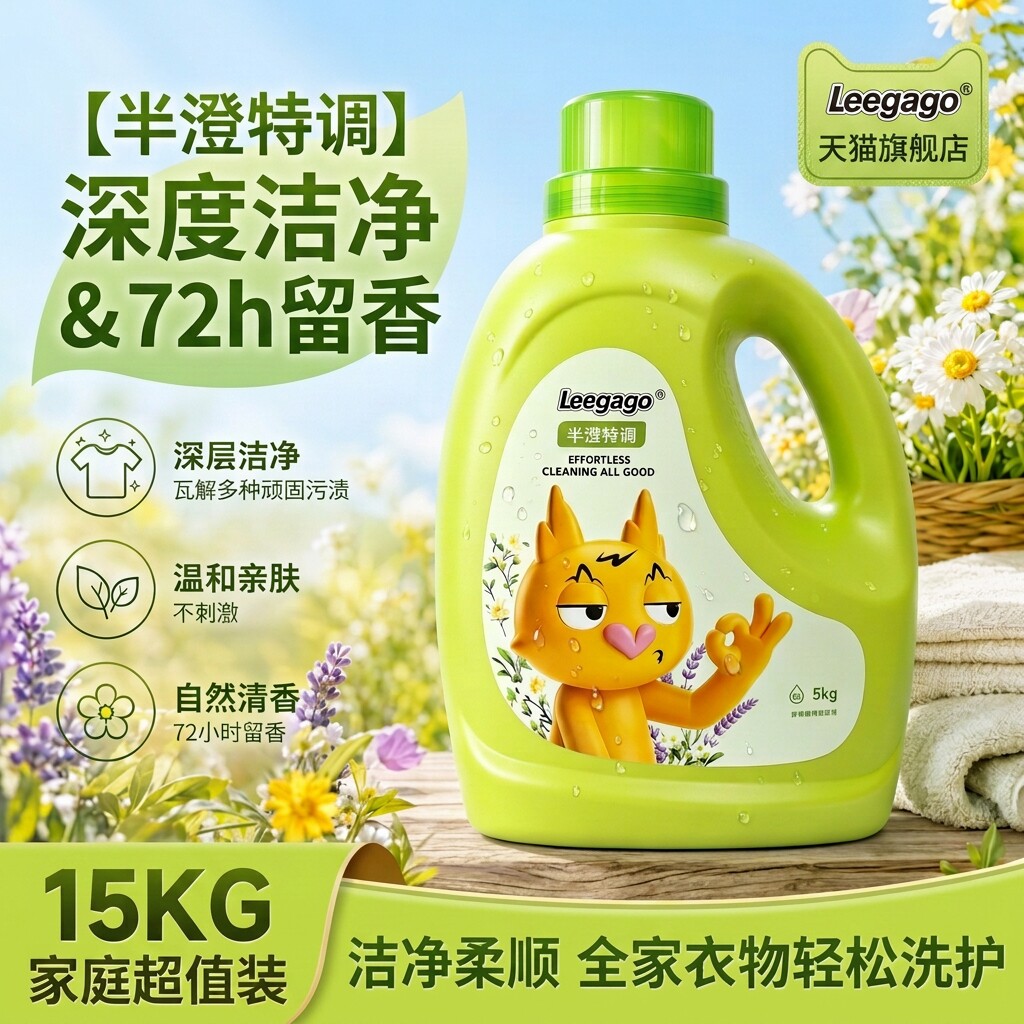 LeeGago家庭囤货10斤X3桶洗衣液无荧光去渍特调天然植物活性配方 斤天实拍商品图
