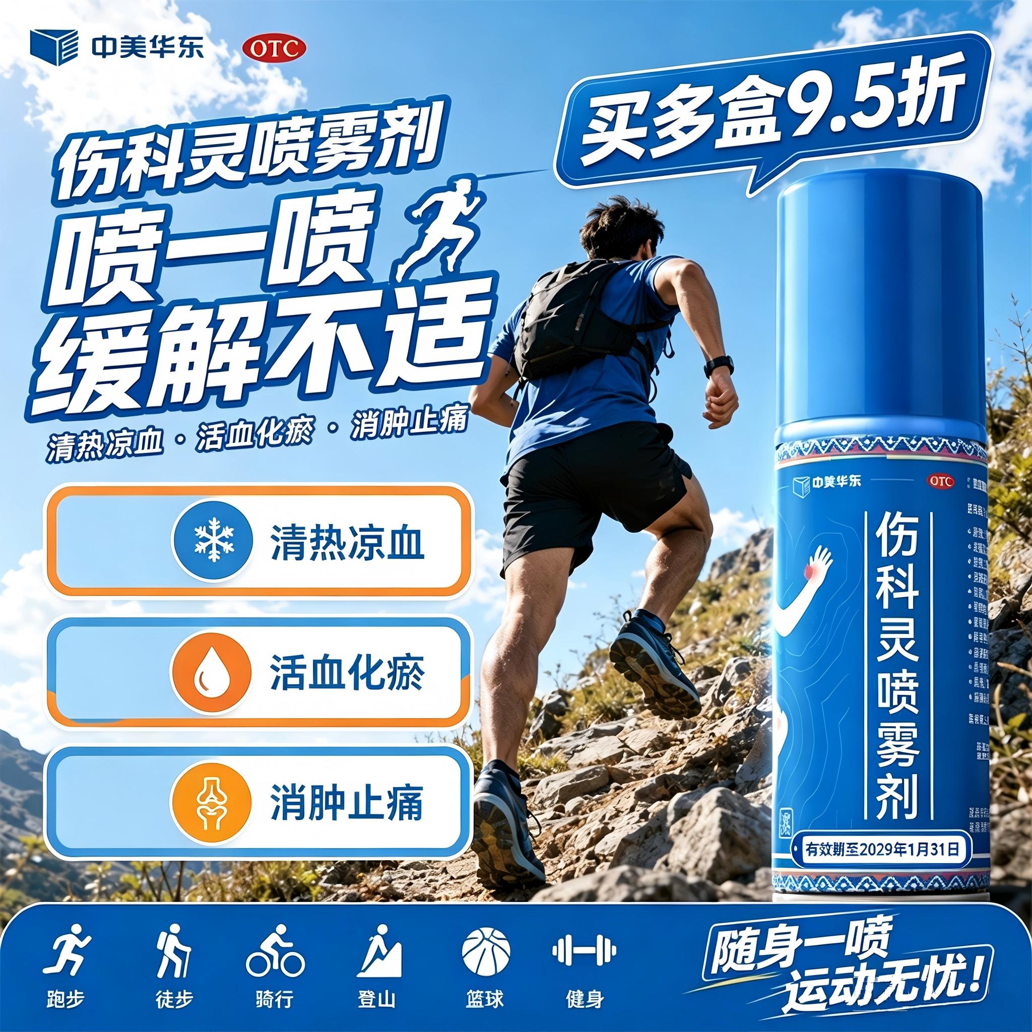中美华东伤科灵喷雾剂50ml外用活血化瘀消肿止痛软组织损伤