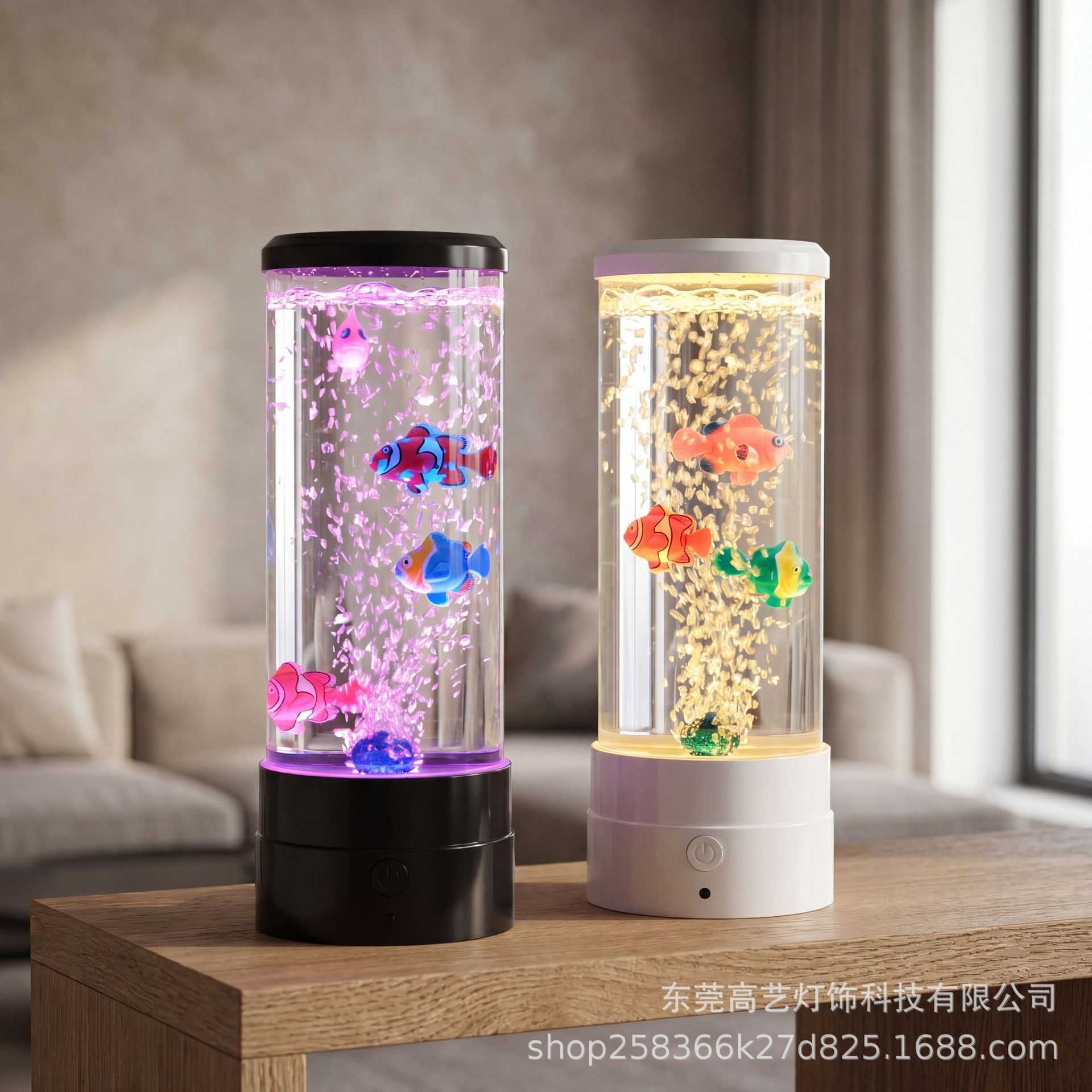 现货 插电水母灯LED小夜灯创意礼品儿童房卧室泡泡鱼灯diy台灯