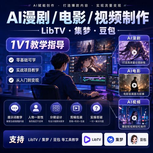 LibTV教程image2提示词即梦ai豆包电影视短漫剧智能体全流程AI