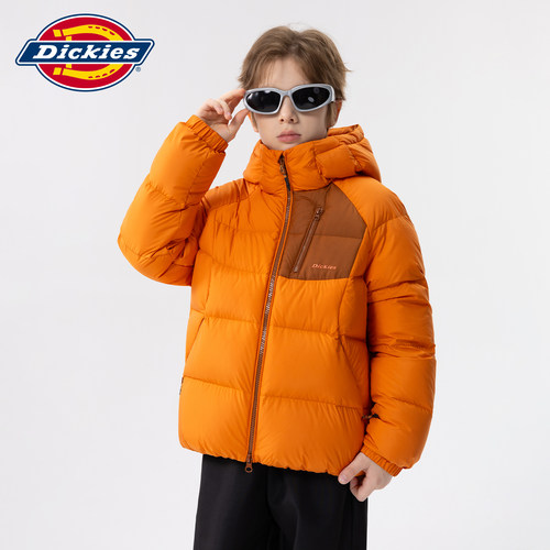 Dickies 男童羽绒服冬装2026新款洋气儿童中学生鸭绒加厚短款外套
