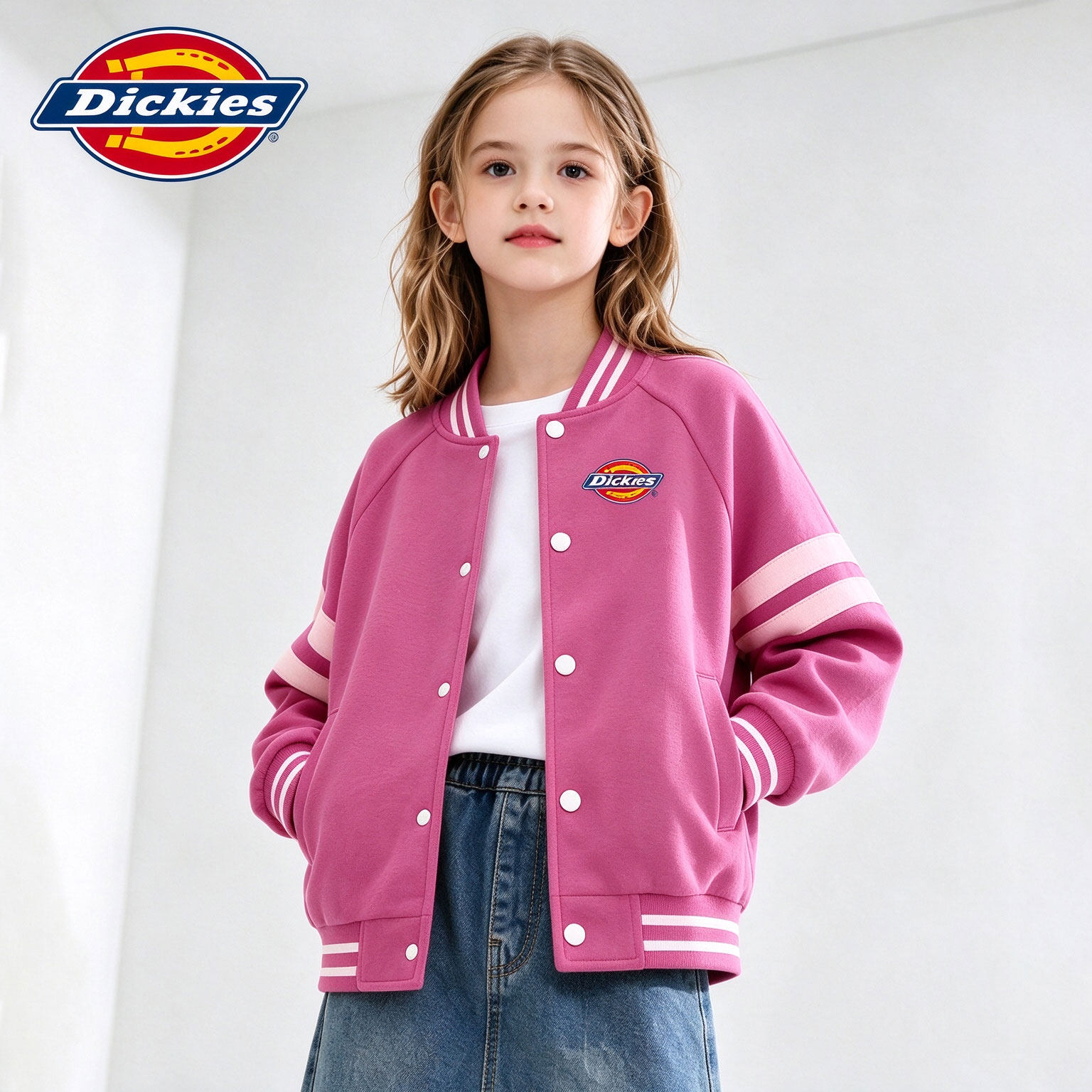 Dickies 女童秋装外套2026新款女孩中大童春秋洋气上衣儿童棒球服
