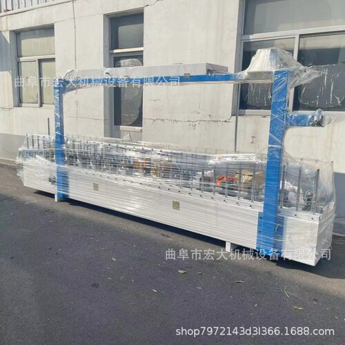 宏大全自动移门型材木塑板在线冷热胶包覆机 铝型材铝方管包覆机