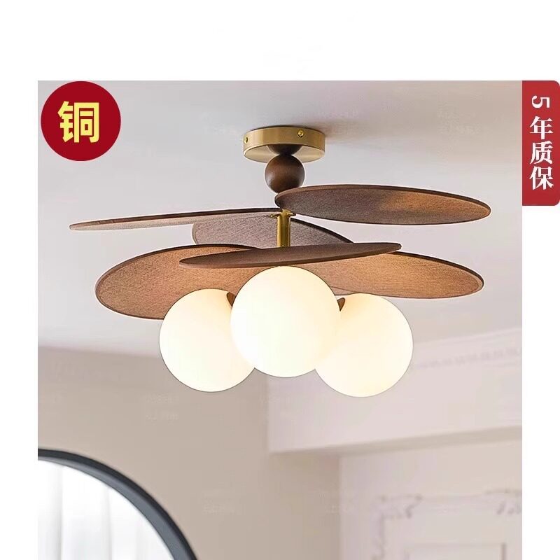 全铜藤编吸顶灯卧室灯法式复古中古书房灯2025日式餐桌餐厅阳台灯图片