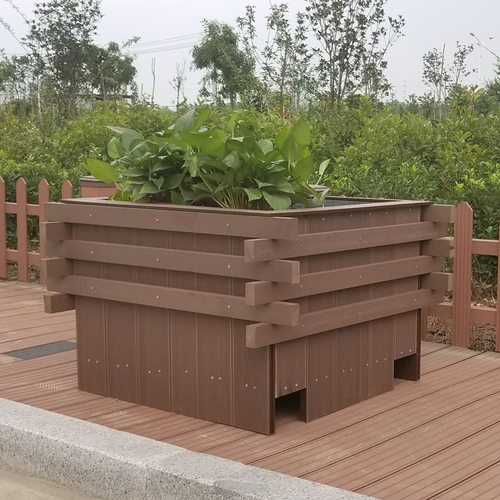 木塑花箱户外花园公园防腐木箱市政绿化道路隔离花盆花槽树盆