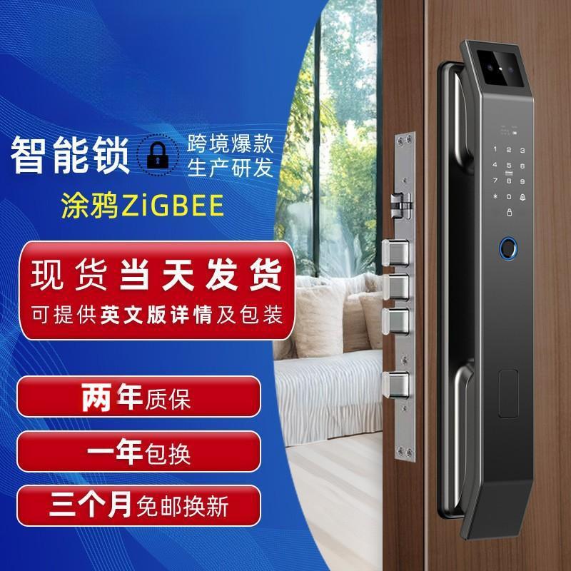 跨境涂鸦指纹锁锁 全自动智能锁家用防盗门智能门锁指纹锁c级芯锁图片