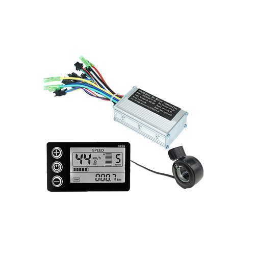 适用于250w/350w电动自行车电机 866LCD仪表指拨把控制器改装套件