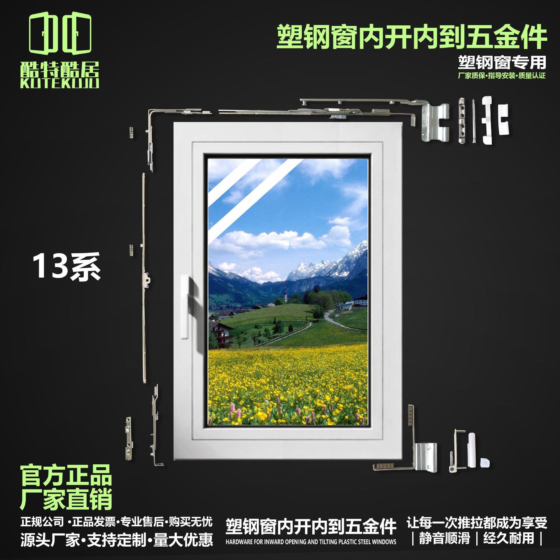 塑钢窗内开内倒五金件铰链平开窗改装倒窗合页用五金配件通用型图片