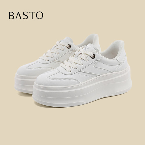 BASTO/百思图轻便增高百搭板鞋