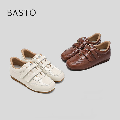 BASTO/百思图平底休闲阿甘小白鞋
