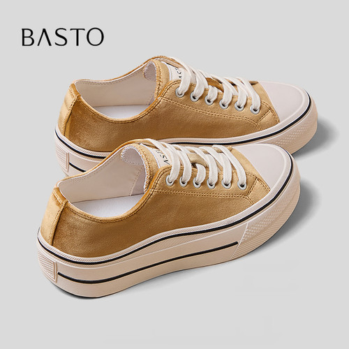 BASTO/百思图休闲风厚底板鞋