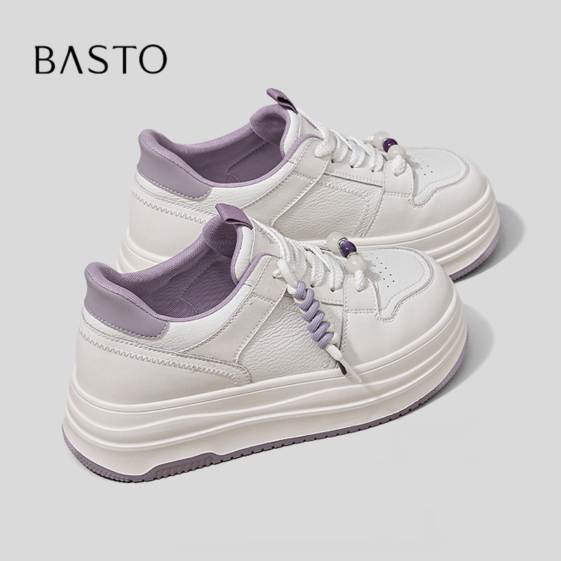 BASTO/百思图厚底增高小白鞋图片