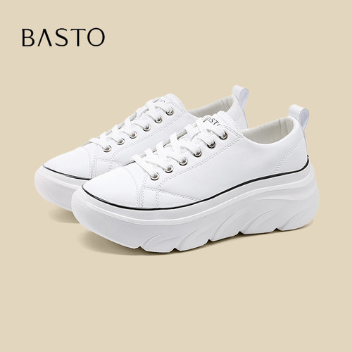 BASTO/百思图增高运动休闲小白鞋