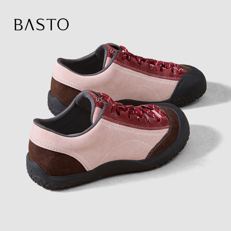 BASTO/百思图拼色户外登山鞋女2026秋季款防撞山系穿搭休闲徒步鞋