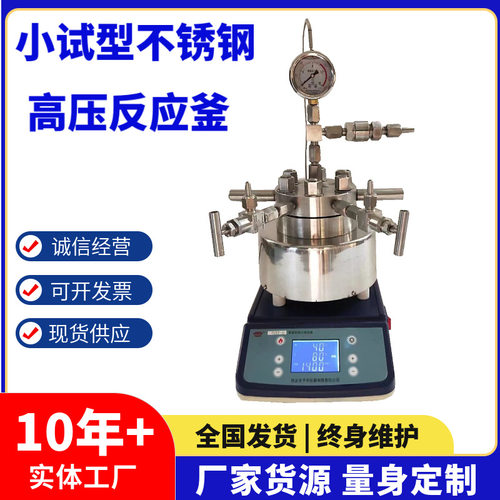 微型磁力搅拌高压反应釜50ML100ML500ML不锈钢加氢高温高压反应釜