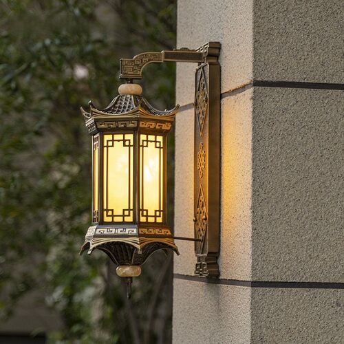 新中式壁灯户外防水庭院灯园林景观公园别墅宅府大门墙壁灯