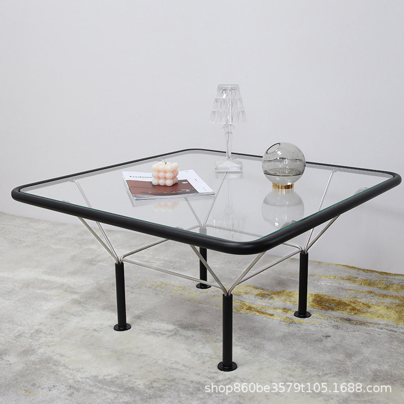 造心家具|中世纪博主摩登简约客厅coffee table办公室玻璃茶几新图片