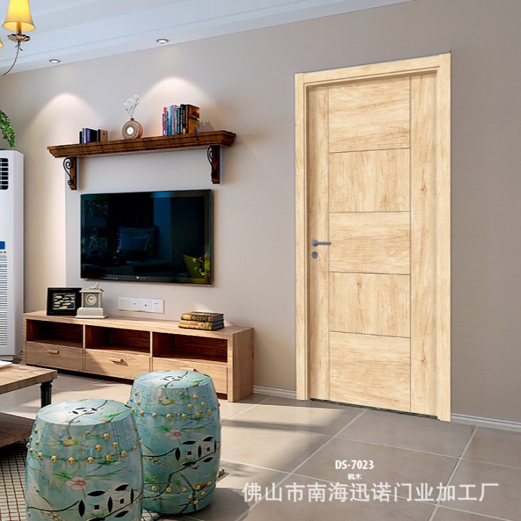 实木复合黑碳晶卧室内套装现代极简约生态免烤漆房间套装工程木门图片