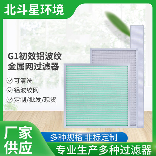 G1初效铝波纹金属网过滤器呼吸空气过滤器废气过滤器无纺布过滤器