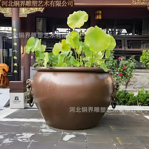 铜缸庭院铸铜大缸青铜门海铜缸紫铜缸门口bronze vat sculpture