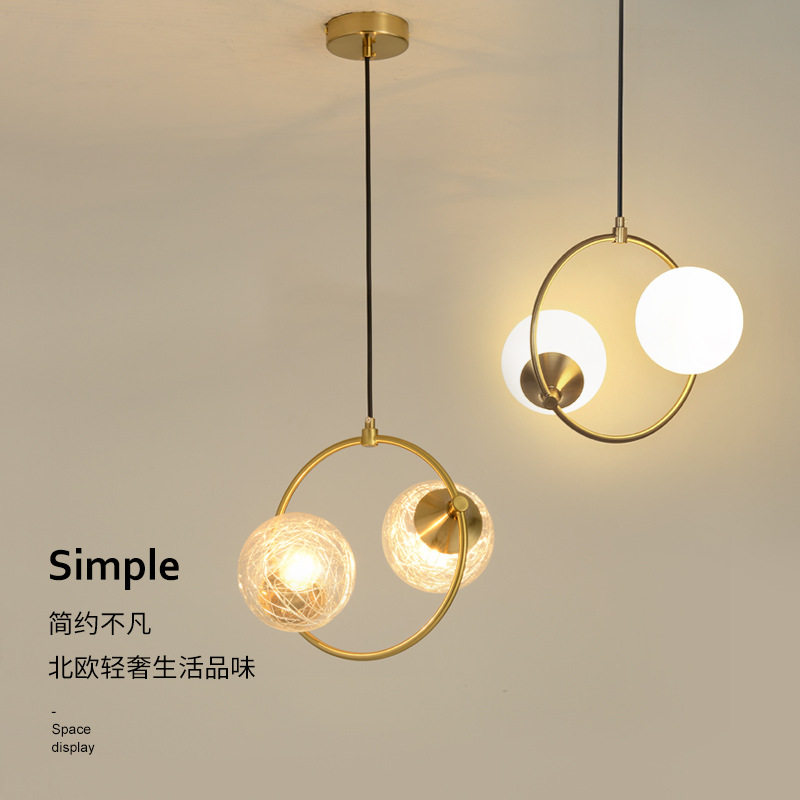 LED现代简约餐厅吧台吊灯北欧入户吊线灯服装店收银台灯新款灯具图片