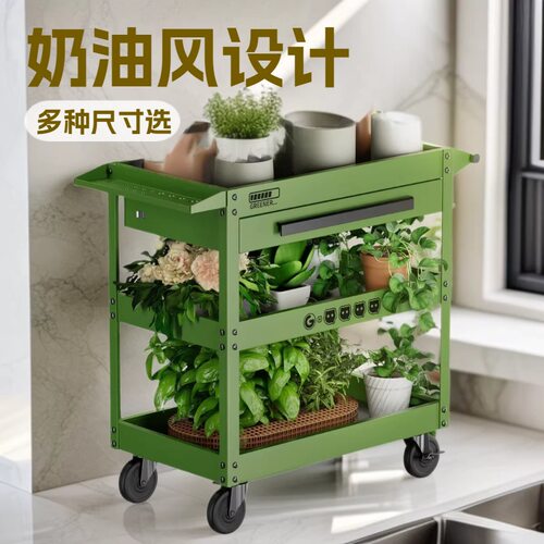 GREENER小推车置物架 绿植花架客厅可移动阳台鱼缸植物架花盆架子