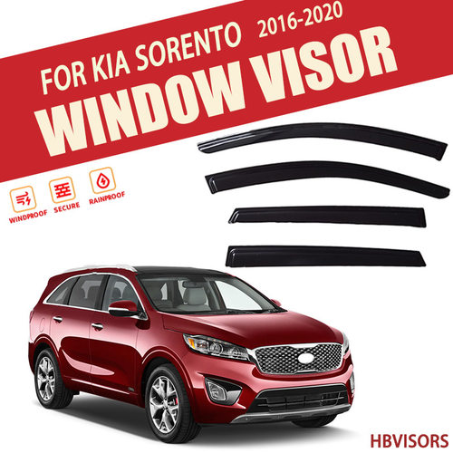 适用于2016-2020KIA SORENTO晴雨挡雨眉遮雨档黑武士Window visor