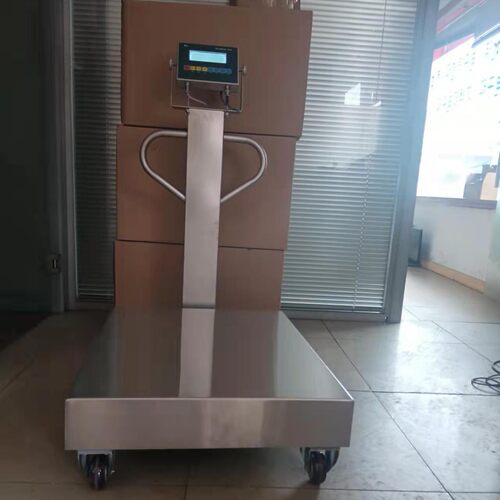 60X80CM500KG移动式电子台秤 450x600mm300kg手推型防爆电子称
