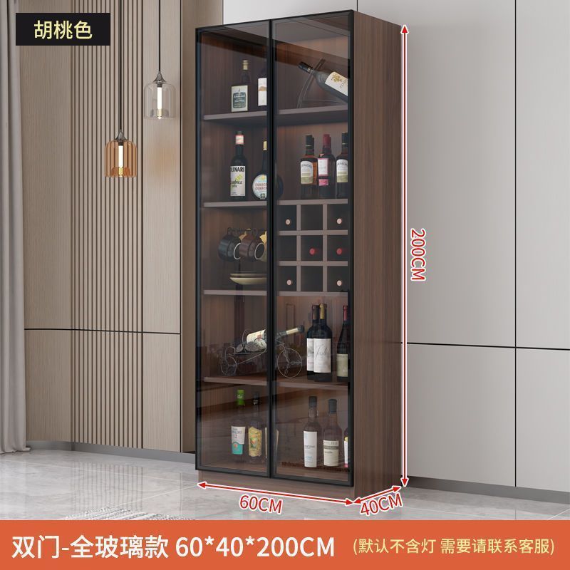 实木玻璃门轻奢酒柜现代一体简约靠墙客厅柜子高档家用储物柜餐边图片
