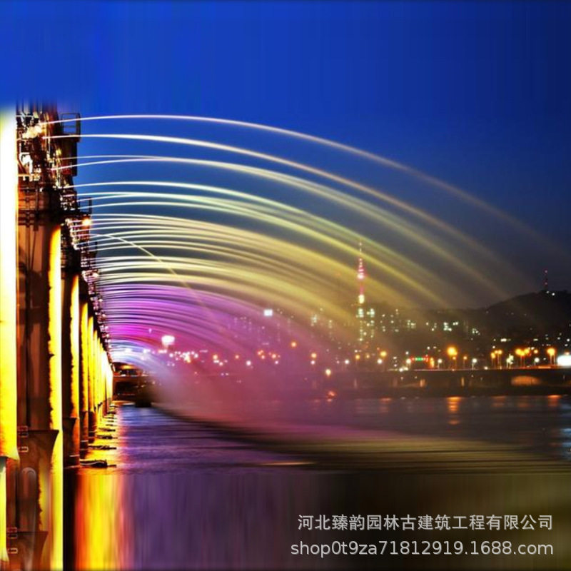 制作安装工程景观喷泉水舞灯光秀水幕电影音乐喷泉景观设备厂家图片